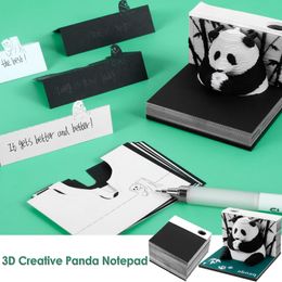 3D Desktop Notepad 217 Pages Creative Panda Note Boek Scheurpapier graveer kunst Home Office Desktop Decoration ornamenten cadeaus 240410