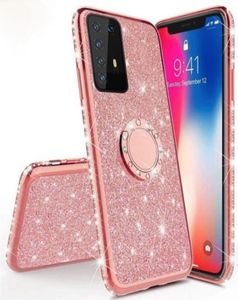 3D Diamond Glitter Bling Case Voor Samsung Galaxy S21 Ultra S20FE S 21 20 10 9 Plus M51 A42 A51 A71 5G note20Ultra Met telefoonring4928367