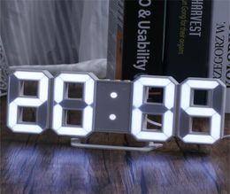 3d Récit d'alarme numérique Créatif Smart Sensitive LED Wallmountted Luminal Electronic Clock Decor Home 3 niveaux luminosité6792257