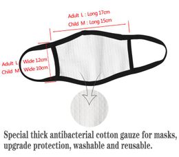 Mascarilla facial de gasa de algodón con impresión digital 3D k Antipolvo Boca Nariz Cubierta Respiradores Earloop Máscaras contra la contaminación del aire