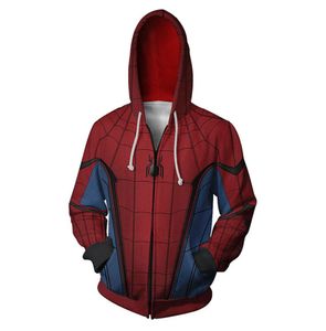 3D digitaal printen spider man nieuwe tijdperk kleine zwarte Cosplay animatie rits vest met capuchon Sweater6578