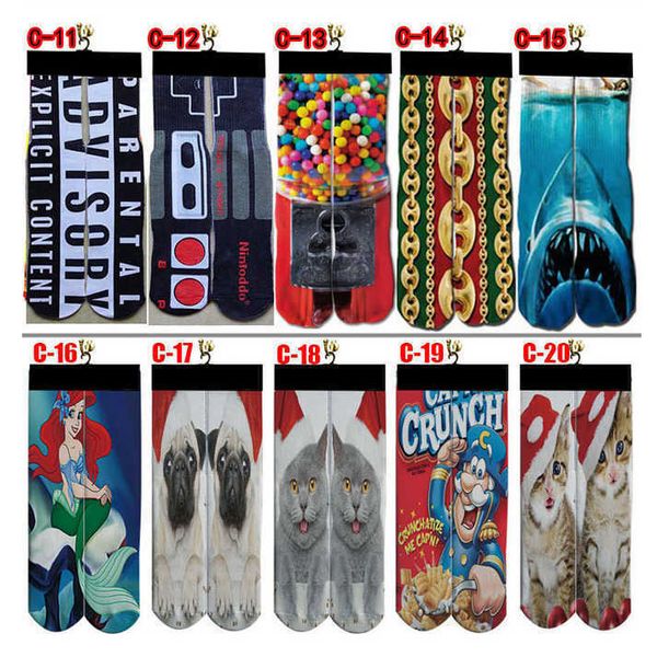 Chaussettes de sport à impression numérique 3D, par Sublimation par transfert de chaleur, chaussettes de basket-ball de rue pour hommes, chaussettes en serviette, hiver