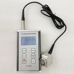 3D Digitale Trillingsmeter Tester VM-6380 Piëzo-elektrische Accelerometer Sensor Vibrometer 3-As Trillingsanalysator VM6380