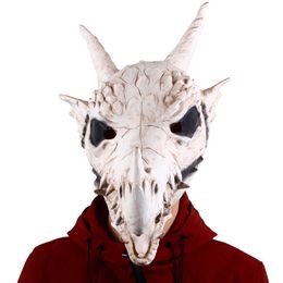 3D Dinosaurus Draak God Bone Masker Rollenspel Rekwisieten Prestaties Hoofddeksels Raptor Beweegbare Kaak Draak Hoofd Bone Latex Full face Cover