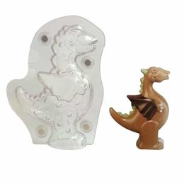 Moules à chocolat en polycarbonate en forme de dinosaure 3D sans aimant, moule à chocolat PC pour la cuisson de bonbons, décoration de gâteaux, outil de pâtisserie Y20212f