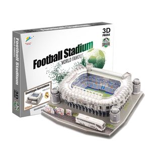 Rompecabezas 3D DIY, estadio de fútbol de fama mundial, patio de recreo de fútbol europeo, modelo de construcción ensamblado, juguetes de rompecabezas para niños X0522