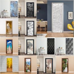 3D Door Decoratie Wallpaper Modern Design Sticker Zelfklevend waterdichte poster Home Re Mural Decal Deur Sticker 220716