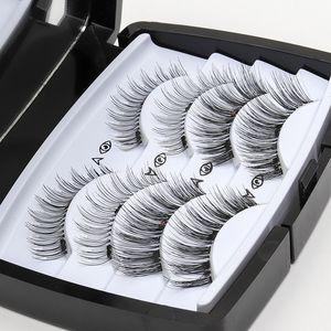 3D Double aimant faux cils naturels de cils magnétiques sans colle de colle 4 paires en gros en gros