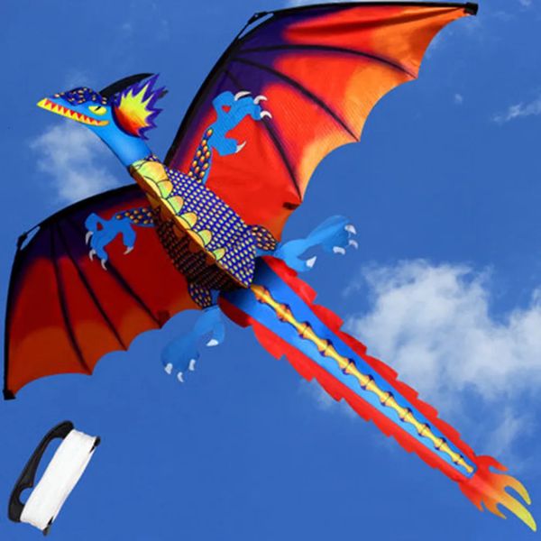 3D Dragon Kite Childrens Toy Fun Outdoor Flight Activity Game Enfants and Tail Development Toy Flying Dinosaur Kite 240428