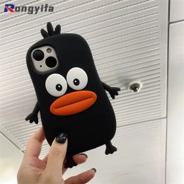 3D Duck Case For Honor X6A X9A X6 X8 X50 90 Lite X50I X5 Plus X7A X8A X40I NOVA 11I Y91 Y91 Magic 5 Pro Lite Cute Duck Soft Cover