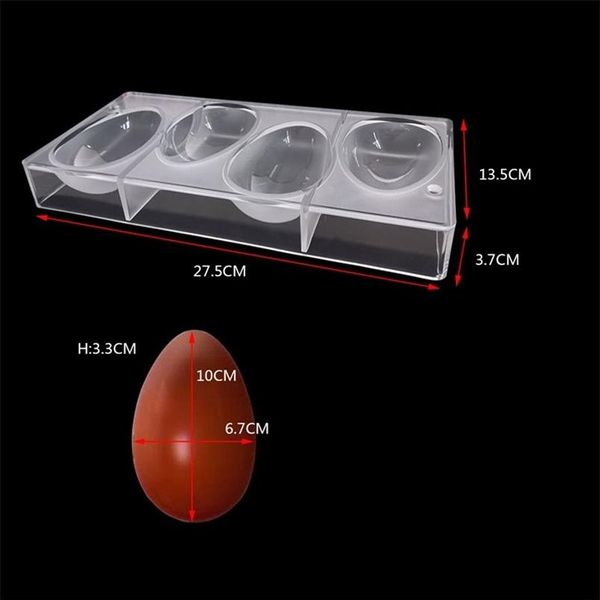 3D oeufs de Pâques forme PC moule Polycarbonate de qualité alimentaire chocolat moule bonbons ustensiles de cuisson pâtisserie gelée outil Y200618294O