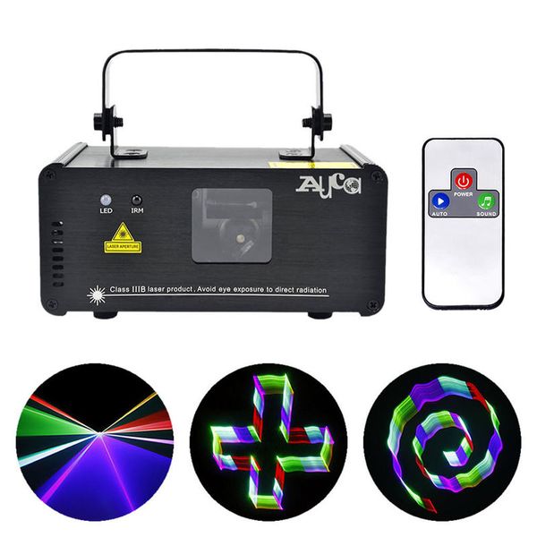 Efecto 3D 8 CH DMX Mini IR remoto 400mW RGB Escáner láser Luces DJ Party Disco Show Proyector Iluminación de escenario hermosa