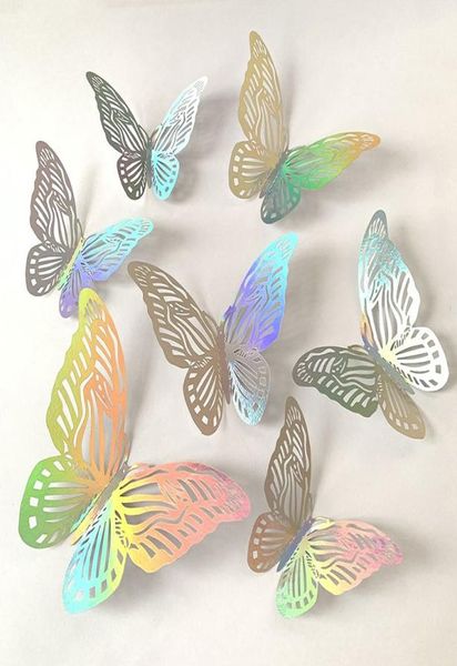 Effet 3d Crystal papillons autocollant mural beau papillon pour enfants décale murale de chambre à la maison 7410629