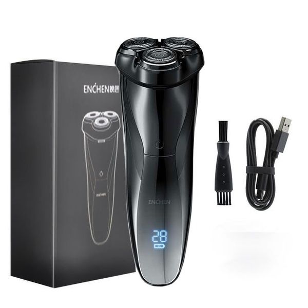 SHAVER ELÉCTRICA 3D HOMBRES DE RAZOR DE LA BARAJA DE LA BARDETA IPX7 A prueba de agua Mojado y seco Pantalla LCD Cadena ecológica Producto 5