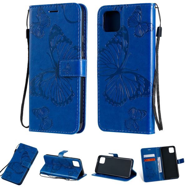 Étui portefeuille en cuir PU papillon en relief 3D pour Google Pixel 4 XL 4 3A XL 3A XL2 Oneplus 7 Pro 6T 6