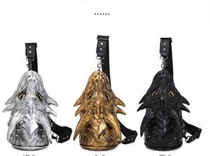 Sac de poitrine Dragon en relief 3D pour femmes et hommes, sac d'originalité Unique, sacs de poitrine de personnalité, mode Rock Cool, sac de fête d'halloween