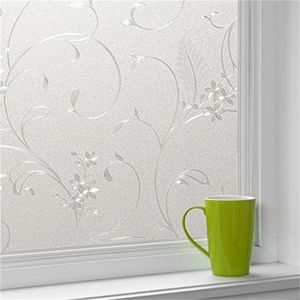 Película de ventana decorativa esmerilada en relieve 3D. Película de vidrio adhesiva estática autoadhesiva para puerta, lámina de ventana opaca para decoración del hogar 210317