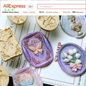 3D reliëf waskostenstempel Stamp Scrub/Bloem/Butterfly/Love Heart Head for Scrapbooking Cards Envelops Wedding uitnodigingen