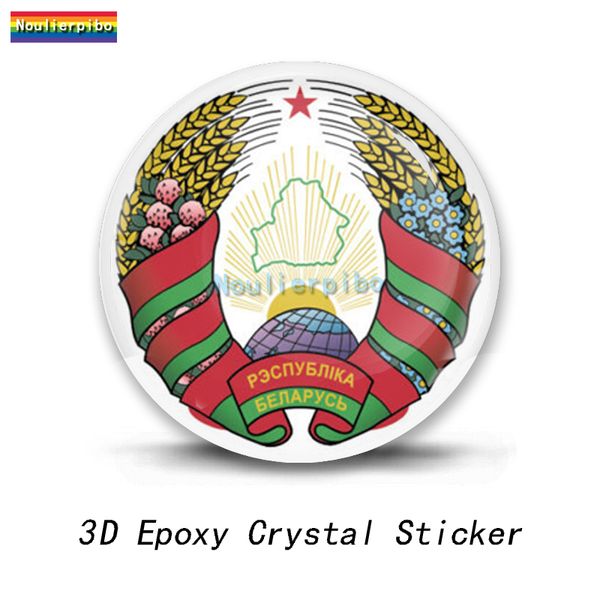 3D Epoxy Silicone Die Cut Dome Emblème National Emblem Tashing of Bidarus Sticker 3D Vinyl Decal Auto Body Window Sticker