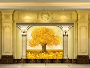 3d européen arbre mur mur à la maison décor salon mural couvercle papier peint