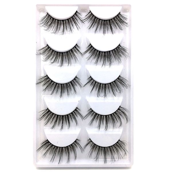 Cils 3D A01 A02 Big Eye lashes 5 paires de cils naturels longs et épais faits à la main Extension de cheveux Styles populaires