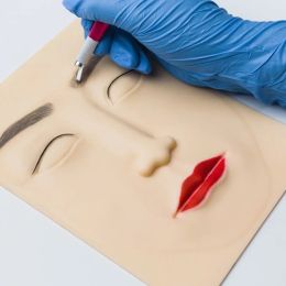 3D gezicht tattoo training hoofd siliconen oefenen permanente make -up lip wenkbrauw tattoo skin mannequin poppen face head