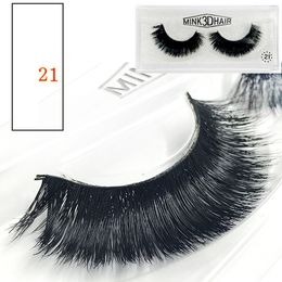 3D Faux Mink False Eyelashes 9 styles de maquillage pour les yeux 100% vrais cils épais naturels