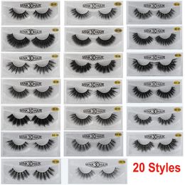 Pestañas postizas 3D Faux Mink Lashes 20 Estilos Dramático Largo Grueso Curl Extensión natural 5D Pestaña Hecha a mano Wispy Fluffy Maquillaje de ojos Herramientas de belleza