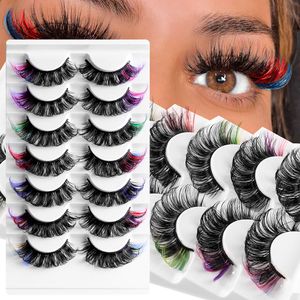 3D Faux Cils Vison Faux Naturel Faux Cils 3D Épais Longs Cils De Vison Maquillage Doux Extension Maquillage Faux Cils 3D Cils En Vrac En Gros 7 Couleurs