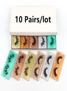 Pestañas postizas 3D con pinceles de rímel Faux Mink Lash 10 estilos Dramáticos gruesos reales reales naturales Largas Hispedas Magas de ojo esponjosas