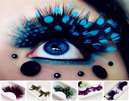 3D Falso Feather Eyelashes Natural Fake Ojes Fake Strip Strip Eyelashes Colored Eyelash Extensions para fiesta 6 Colors4326730