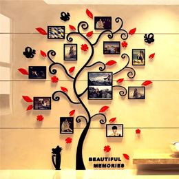 3D Family Tree Decal Sticker Acryl Fotoalbum voor muursticker Tree Shape Decoratie Stickers Home Decor Wall Poster Hangen