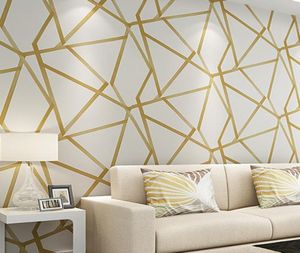 3D Fashion Geometrisch Wall Paper Modern Design Silver Stripe Patroon Grijs Wallpaper Roll slaapkamer Woonkamer Huis Decoratie14953222950194