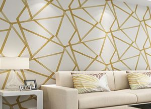 Fashion 3D Papier mural géométrique Design moderne Silver Stripe Match Grey Wallpaper Roll chambre salon Home Decoration14953227088365
