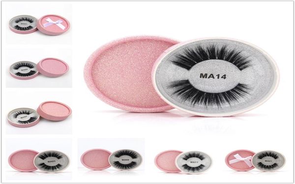 Coussins de faux vison 3D Faux cils de vison 5 cils de protéine de soie 3D 100 cils de faux yeux naturels faits à la main avec boîte cadeau 24 DH1135843