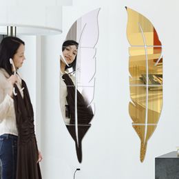 3D-veerspiegel Muursticker Kamer Decal Muurschildering Kunst Woondecoratie DIY 73 * 18cm 505 V2