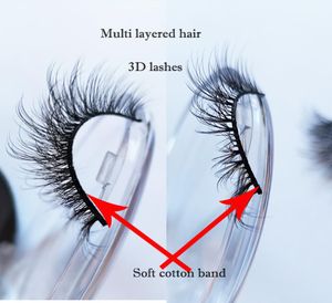 3D-vezelwimpers nertsenwimpers herbruikbare zijden wimper pluizige synthetische wimper Koreaanse make-up zacht haar privélogo aangepaste verpakking c7475053