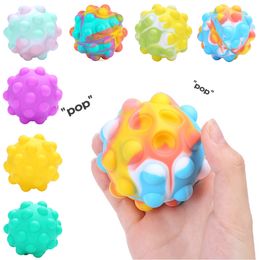3D Fidget Toys Push Bubble Ball Jeu Sensoriel Jouet Bonhomme De Neige Arbre De Noël Pour Autisme Besoins Spéciaux TDAH Squishy Stress Reliever Kid Drôle Anti-Stress Meilleure qualité
