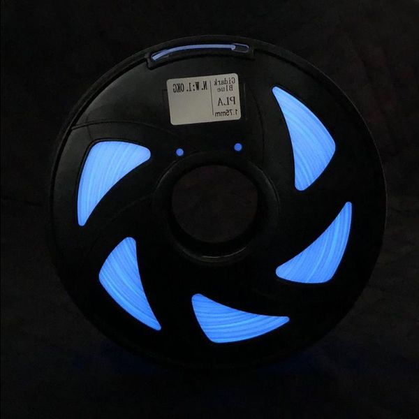 Livraison gratuite Filament 3D Glow Plus in the Dark Series Filament en plastique PLA pour imprimante 3D Prusa i3 RagRap Blue Color 175 Bobine de 1 kg Romaw