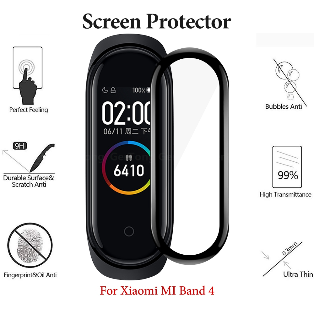 Film 3D pour Xiaomi Mi Band 4 protecteur en verre souple pour bande Mi 4 Film PARFAITEMENT Protection écran Housse de protection intelligent Accessoires