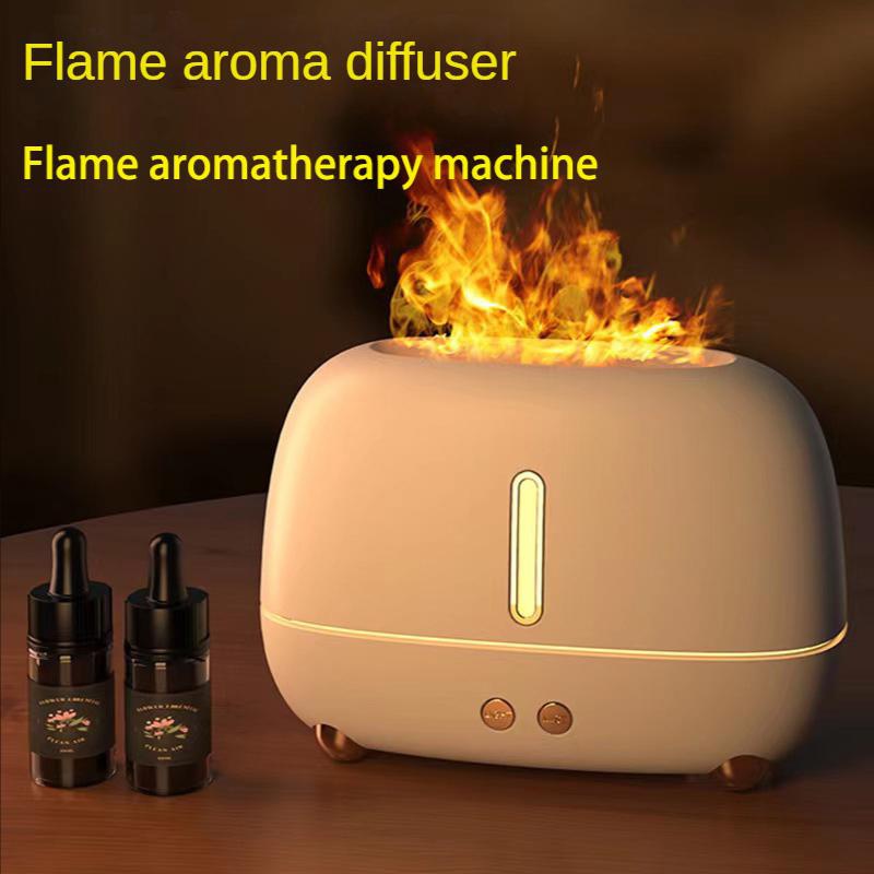 3D Flame Air Diffuser Humidifier Portable Noiseless Aroma Diffuser for Home Office or Yoga Essential Oil with No-Water Auto-Off Protection