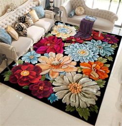 Alfombras grandes con estampado floral en 3D para el hogar, sala de estar, dormitorio, alfombra antideslizante con flores, alfombra para el suelo de la cocina, decoración del hogar18160565