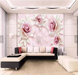 3d bloemenbehang Po Wall Paper Woonkamer Slaapkamer Decor papel pintado pared rollos wall papers home decor 3d rose flower245a3458204