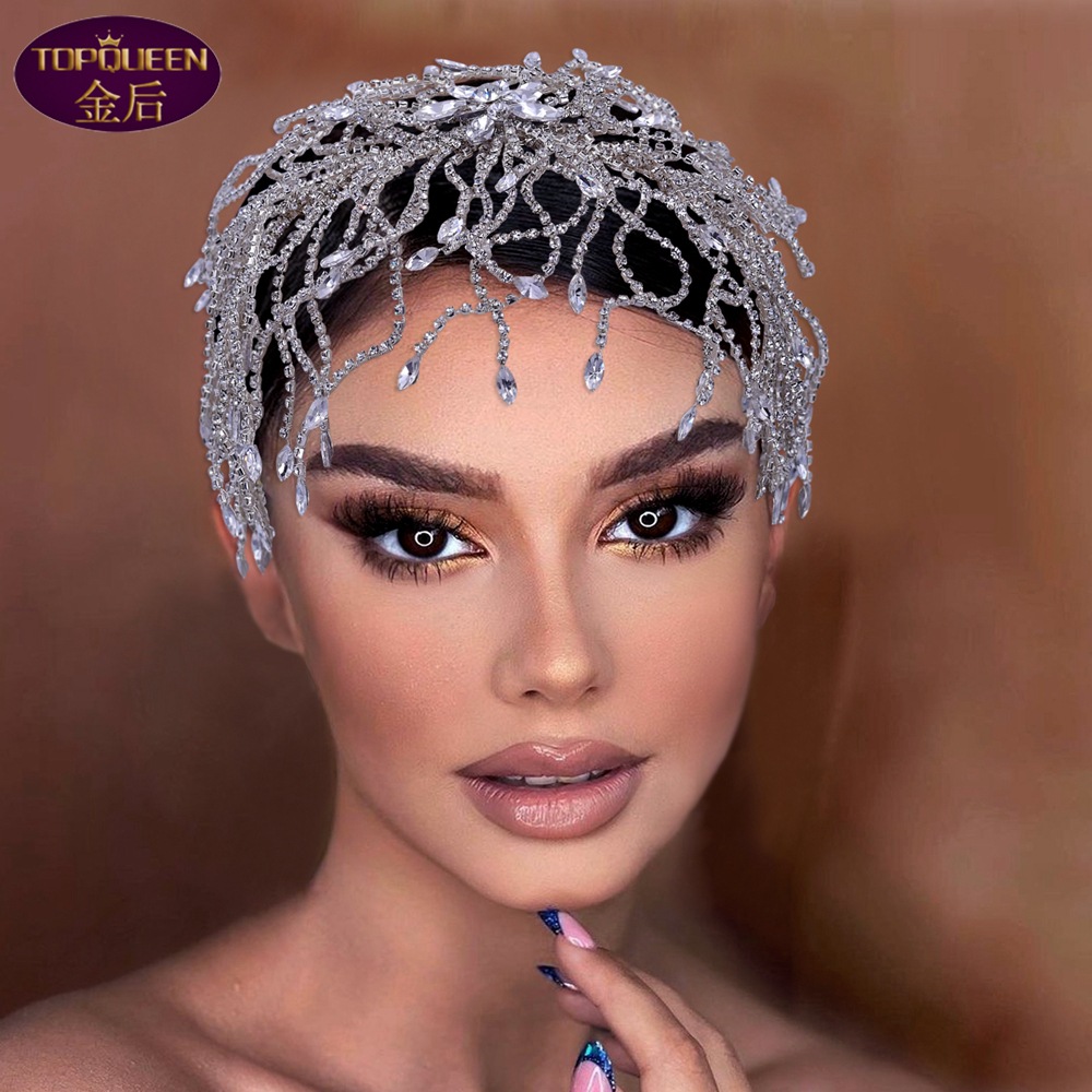 3D Flower Diamond Modeling Hoop Wide Tiara Baroque Crystal Bridal Headwear Crown Rhinestone with Wedding Jewelry Hair Accessories Bridal Crowns Headpieces