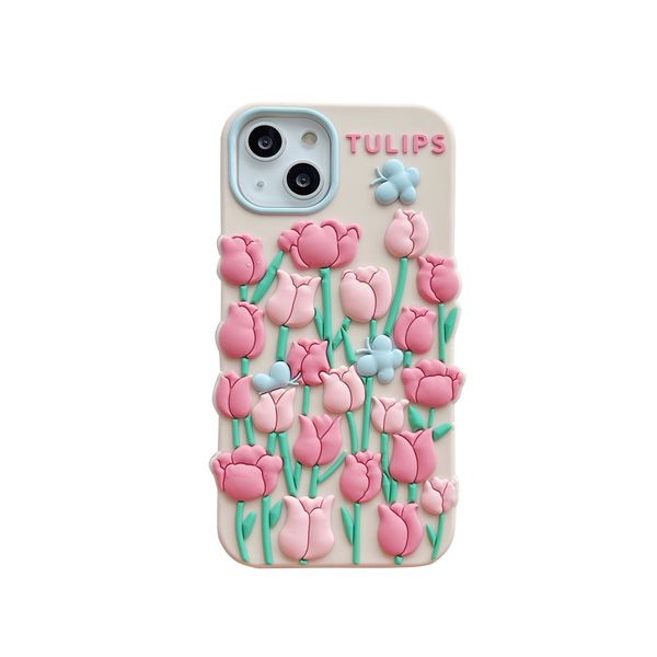 3D Fleur Silicone Téléphone Cas Pour iPhone 13 11 12 Pro Max Xs XR Mode De Luxe Housse De Protection Antichoc Anti Chute Soft Shell