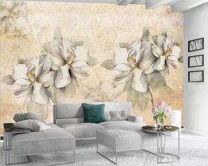 3d bloem behang 3d foto behang home decor europese eenvoudige retro lotus home decor woonkamer slaapkamer wandbekleding HD wallpaper
