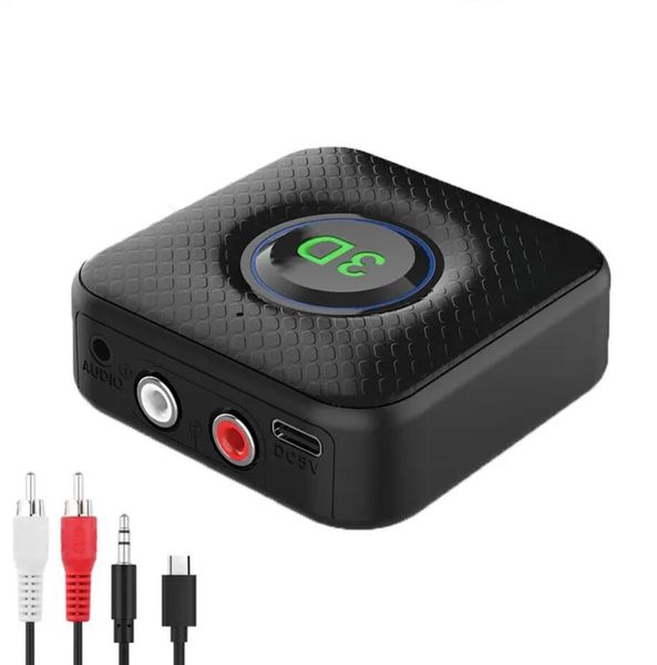 Émetteur de diffusion FM 3D Bluetooth stéréo AUX 3,5 mm Jack RCA Wireless Adapter Dongle avec micro TV PC Carteur de voiture BT 5.0