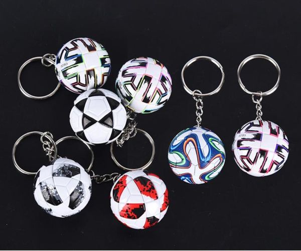 Souvenirs de football en 3D Pu Leather Keychain Men Soccer Fans de trousseur Pendant 9 types à choisir 2622789