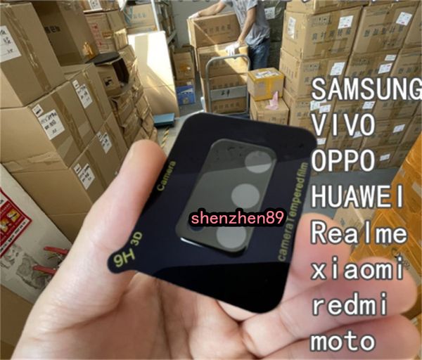 Protecteur d'objectif 3D à couverture complète en verre trempé pour iPhone 13 12 11 Pro max Samsung Galaxy S20 FE S21 Plus Z Fold2 Note 20 Ultra A02S A51 A71 A12 A42 A52 A72