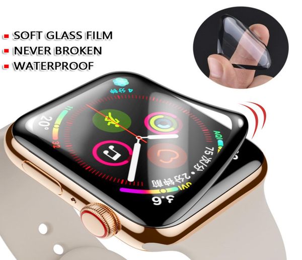 Protector de pantalla de reloj transparente PET resistente al agua de cubierta completa 3D para Apple Watch Series 1 2 3 4 5 para Apple iwatch 38mm 40mm 42mm 44mm2500079